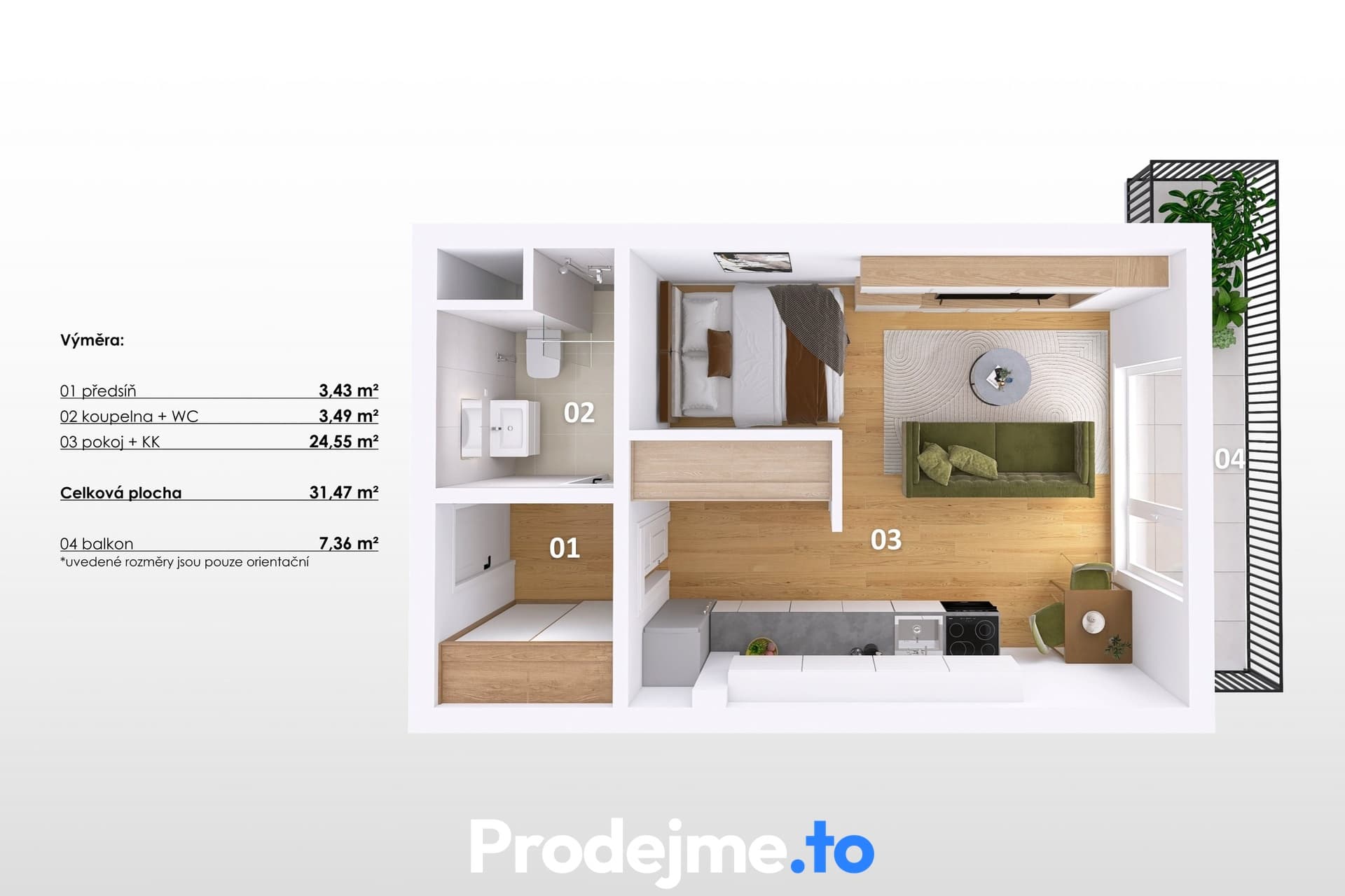 Pronájem novostavby bytu 1+kk, 31,5m2 - Mírová, Brno - Černovice